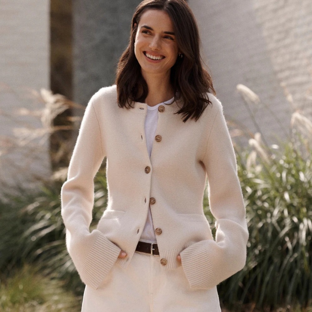 Jenni Kayne Cooper sweater in warm ivory (size small)